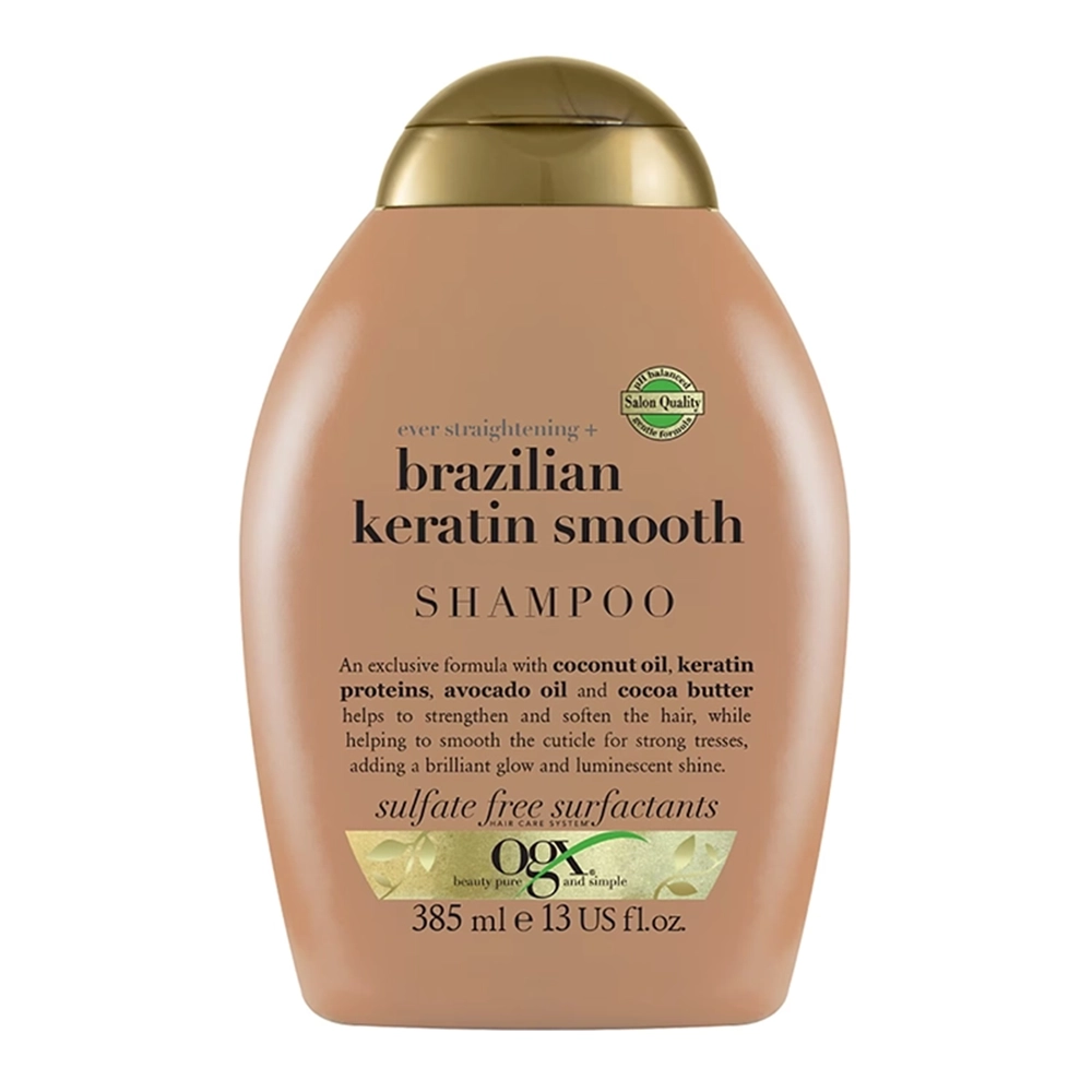 ogx-brazilian-keratin-smooth-shampoo-3 شامپو نرمکننده و صافکننده مو