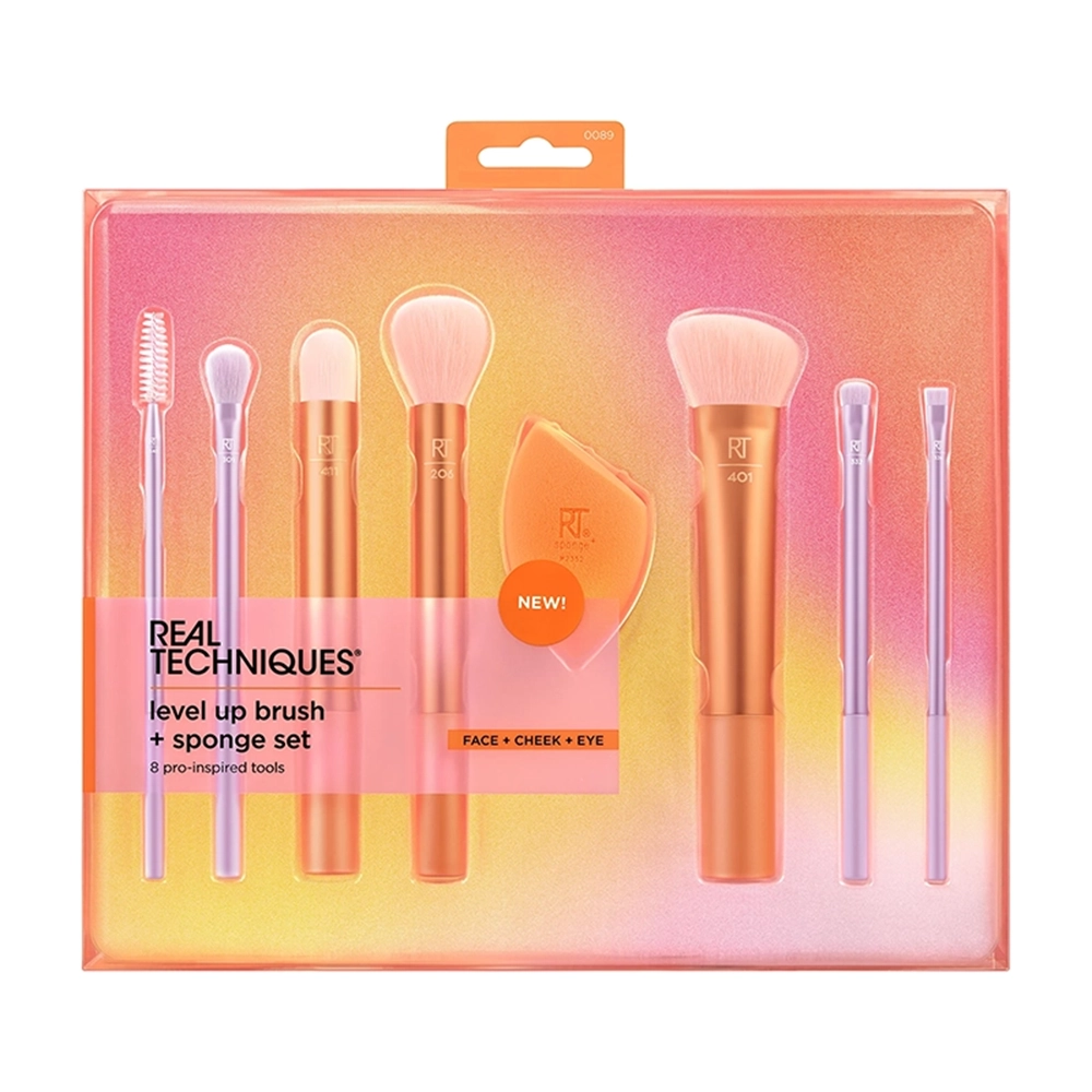real-techniques-level-up-brush-sponge-set ست براش و اسفنج ریل تکنیک